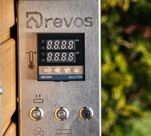 Zbliżenie sterownika DREVOS Classic Pro PID na boczną jednostkę sterującą